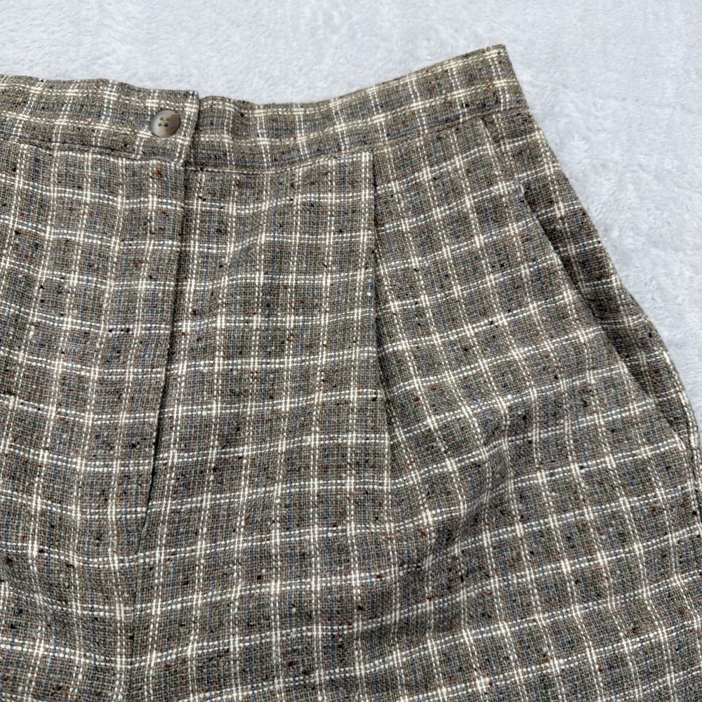 VTG HUNT CLUB Shorts Sz 10 26x8 Wool Tweed Knit Pleated Golf Tall Academia Lined - Picture 3 of 9